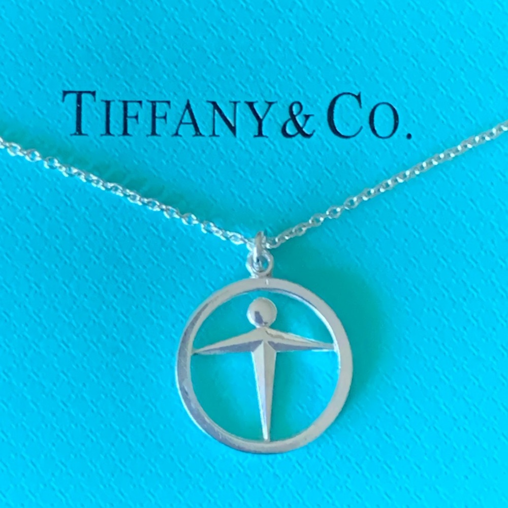 Authentic Vintage Tiffany & Co. 925 Sterling Silver Manpower Unity Necklace